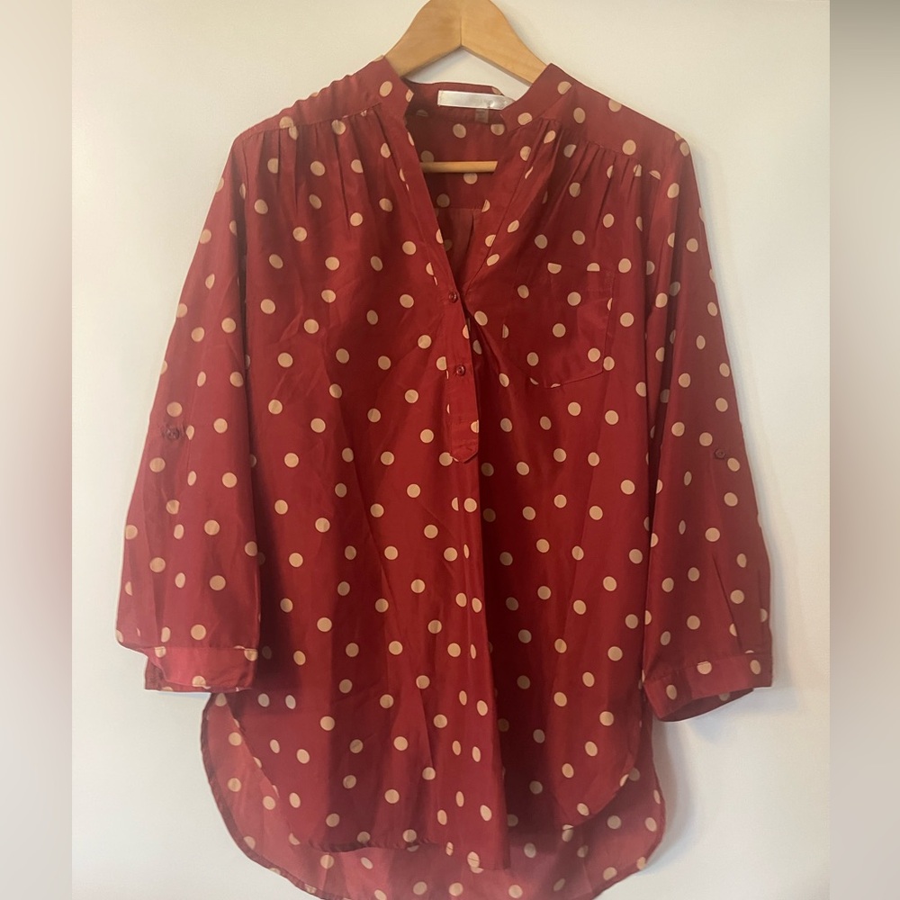 Fun2Fun from Modcloth red polka dot tunic, size large
